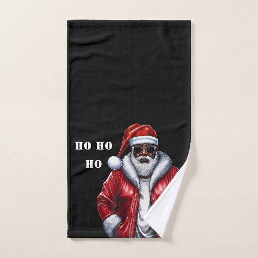 Modern Zwart Santa Afrikaans Amerikaans Kerstmis Bad Handdoek (Handdoek)