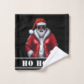 Modern Zwart Santa Afrikaans Amerikaans Kerstmis Bad Handdoek (Wasdoekje)