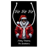 Modern Zwart Santa Cool Afro-Amerikaans Kerstmis Klein Cadeauzakje (Achterkant)