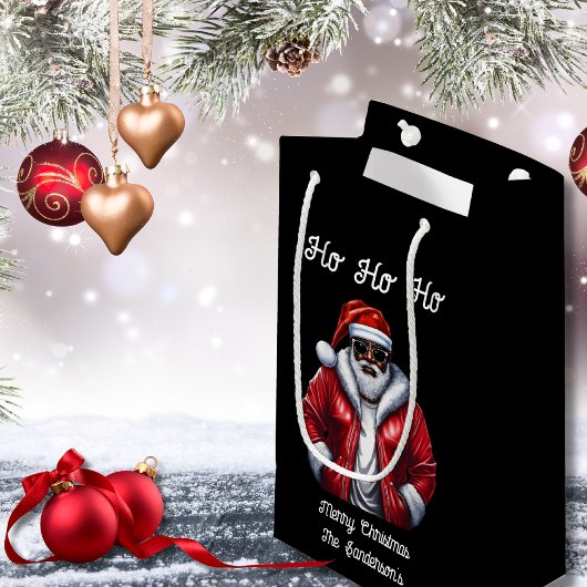 Modern Zwart Santa Cool Afro-Amerikaans Kerstmis Klein Cadeauzakje