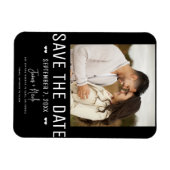 Modern Zwart Save the Date Trouwfoto Magneet (Horizontaal)