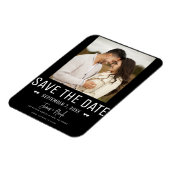 Modern Zwart Save the Date Trouwfoto Magneet (Linkerzijde)