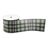 Modern Zwart Schots Tartan Plaid Classic Blauw Satijnen Lint (Spoel)