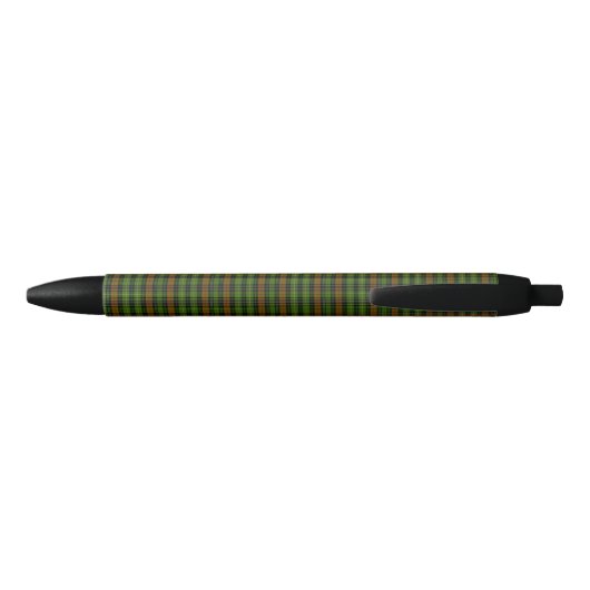 Modern Zwart Schots Tartan Plaid Classic Blauw Zwarte Inkt Pen (Achterkant)