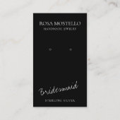 Modern zwart-Script Bridesmaid oorscherm Visitekaartje (Achterkant)