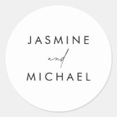 Modern Zwart Script Bruiloft Envelope Seals Ronde Sticker (Voorkant)