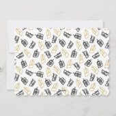 Modern zwart Script Cute Gold Black Giften Pattern Feestdagenkaart (Achterkant)