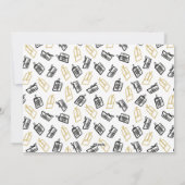 Modern zwart Script Cute Gold Black Giften Pattern Feestdagenkaart (Achterkant)