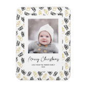 Modern zwart Script Cute Gold Black Giften Pattern Magneet (Verticaal)