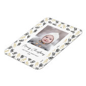 Modern zwart Script Cute Gold Black Giften Pattern Magneet (Linkerzijde)