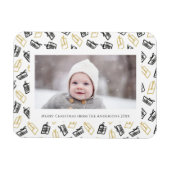 Modern zwart Script Cute Gold Black Giften Pattern Magneet (Horizontaal)