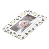 Modern zwart Script Cute Gold Black Giften Pattern Magneet (Linkerzijde)