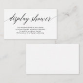 Modern zwart script, Display Shower Informatiekaartje (Voorkant / Achterkant)