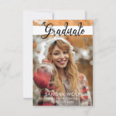 Modern Zwart Script Elegant Foto Afstuderen Kaart (Voorkant)