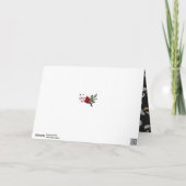 Modern zwart script Gold Pine Mistletoe Kerstmis Feestdagen Kaart (Achterkant)