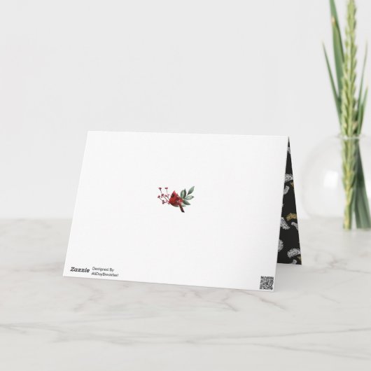 Modern zwart script Gold Pine Mistletoe Kerstmis Feestdagen Kaart (Achterkant)