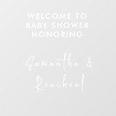 Modern Zwart Script Koppels Namen baby shower Raamsticker (Vel)