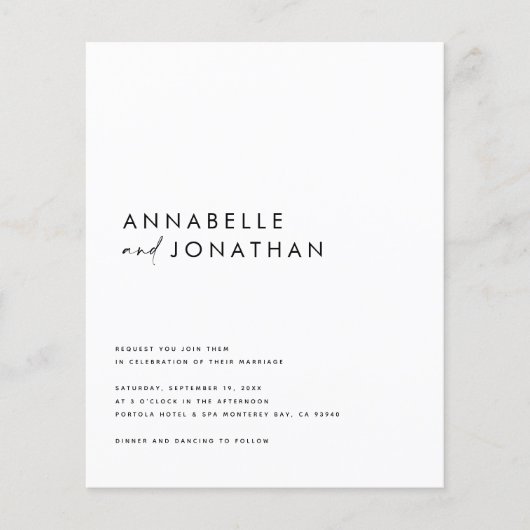 Modern zwart script minimaal hedendaags flyer (Voorkant)