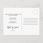 Modern zwart script New House Warming Foto Aankondigingskaart (Achterkant)