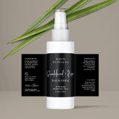 Modern Zwart Script Room Spray Flessenwikkelaar Etiket
