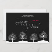 Modern Zwart Script Trees Feestdagen Visitekaartje Feestdagenkaart (Voorkant)