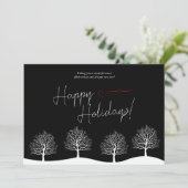 Modern Zwart Script Trees Feestdagen Visitekaartje Feestdagenkaart (Staand voorkant)