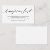 Modern zwart script, Wedding Honeymoon Fund Informatiekaartje (Voorkant / Achterkant)