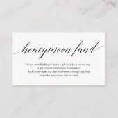 Modern zwart script, Wedding Honeymoon Fund Informatiekaartje (Voorkant)