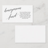 Modern zwart script, Wedding Honeymoon Fund Informatiekaartje (Voorkant / Achterkant)