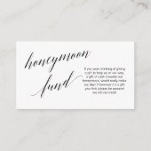 Modern zwart script, Wedding Honeymoon Fund Informatiekaartje (Voorkant)