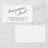 Modern zwart script, Wedding Honeymoon Fund Informatiekaartje (Voorkant / Achterkant)