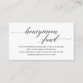 Modern zwart script, Wedding Honeymoon Fund Wish Informatiekaartje (Voorkant)