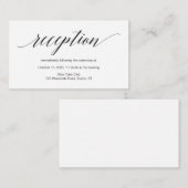 Modern zwart script, Wedding Reception Informatiekaartje (Voorkant / Achterkant)