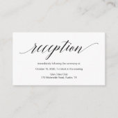 Modern zwart script, Wedding Reception Informatiekaartje (Voorkant)