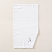 Modern Zwart Script Wit Grijs Initiaal Monogram Bad Handdoek (Handdoek)