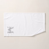 Modern Zwart Script Wit Grijs Initiaal Monogram Bad Handdoek (Handdoek)