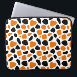 Modern zwart Sinaasappel dierenprint Laptop Sleeve<br><div class="desc">Zwart en oranje dierenprint op wit. Chique en moderne sfeer.</div>