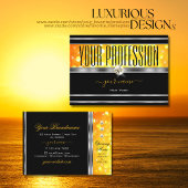 Modern Zwart Sinaasappel Glitter Diamonds Silver B Visitekaartje