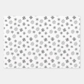 Modern Zwart Sneeuwvlokken Blauw Roze Wit Kerstmis Inpakpapier Vel (Voorkant)