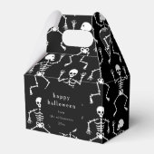 Modern Zwart Spooky Skelet Halloween Custom Bedankdoosjes (Voorkant Zijde)