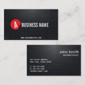 Modern zwart staal Anesthesioloog Visitekaartje (Voorkant / Achterkant)