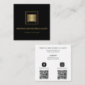 Modern zwart stijlvolle professional vierkante visitekaartje (Voorkant / Achterkant)