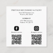 Modern zwart stijlvolle professional vierkante visitekaartje (Achterkant)