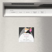 Modern Zwart Stippen Bruid & bruidegom Save The Da Magneet (Insitu (Vaatwasser))