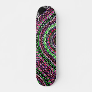 Modern zwart Tattoo Ikat Geometric Tribal Pattern Persoonlijk Skateboard