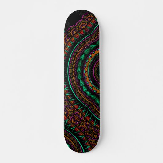 Modern zwart Tattoo Ikat Geometric Tribal Pattern Persoonlijk Skateboard (Voorkant)