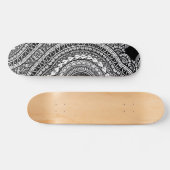 Modern zwart Tattoo Ikat Geometric Tribal Pattern Persoonlijk Skateboard (Horizontaal)