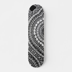 Modern zwart Tattoo Ikat Geometric Tribal Pattern Persoonlijk Skateboard
