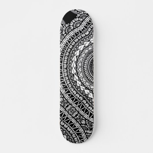 Modern zwart Tattoo Ikat Geometric Tribal Pattern Persoonlijk Skateboard (Voorkant)