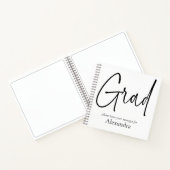 Modern Zwart Tekst Afstudeerder Naam Afstuderen Ga Notitieboek (Binnen)